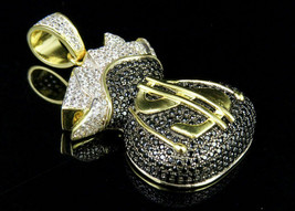 2.00Ct Round Cut Black Diamond Money Bag Dollar Pendant 14K Yellow Gold Finish - $280.00