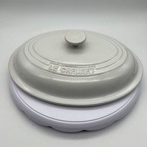 Small Medium Le Crueset White Oval Enameled Lid Only Made In France 11x8 - £41.86 GBP