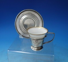 Webster Sterling Silver Demitasse Cup w/Rosette Pierced w/Liner Saucer (... - €110,97 EUR