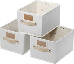 Foldable Storage Bins Set Of 3 Rectangle Storage Baskets, Sturdy Storage Basket - £27.91 GBP