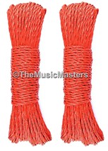 (2) Red 100ft Twisted Poly UTILITY ROPES Line Cargo Tie Downs Cord Twine... - £9.56 GBP