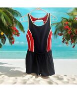 Vtg Gabar Swimsuit Bathing Suit One Piece SHORTS Red White Blue Sz 14 Mo... - $45.10 CAD