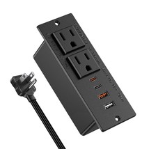 Recessed Power Strip With 30W Usb C,Ultra Thin Flat Plug Power Strip,2 Outlets 4 - £49.36 GBP