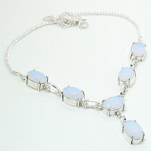 Milky Opal Oval Shape Gemstone Handmade Fashion Necklace Jewelry 18&quot; SA ... - $7.79