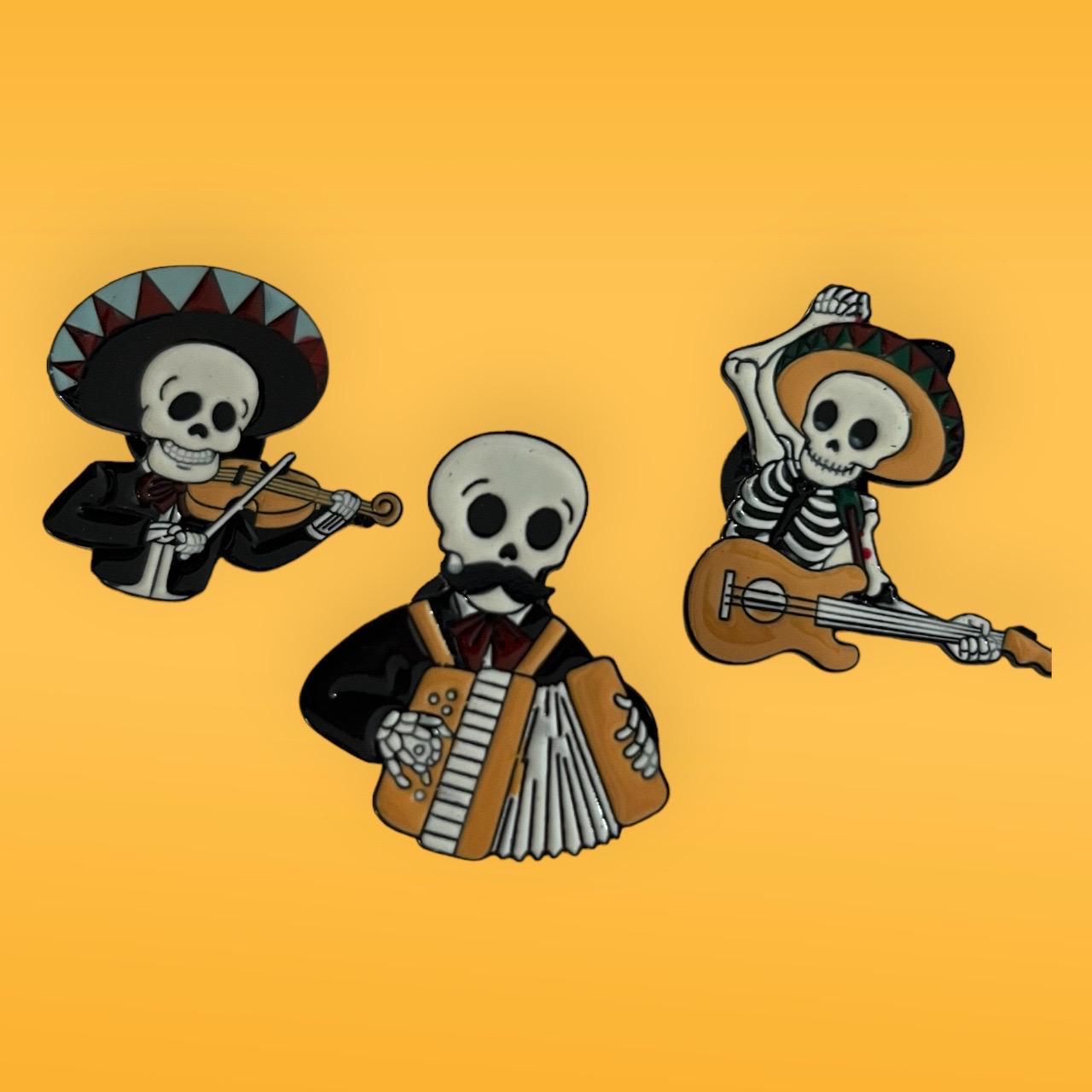 Día de Los Muertos (Day of the Dead) Skull Punk Brooches - Festive Band Series -