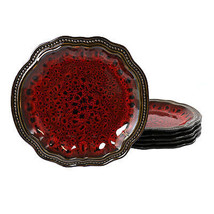 Elama Regency Red 6 pc Stoneware Dinner Plate Set - $47.82