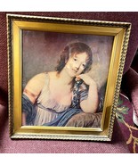 Vintage  girl print in a gold frame - £31.53 GBP