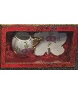 My Treasure Collectible Genuine Porcelain Miniature Teacup and Saucer Fl... - $12.32 CAD