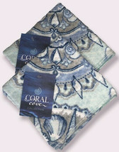 Coral Cove Shell Medallion Face Washcloths Guest Bathroom Beach House Se... - £28.95 GBP