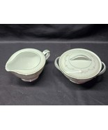 Vintage NORITAKE Creamer &amp; Sugar Bowl With Lid FAIRMONT 6102 Platinum Trim - $33.04 CAD