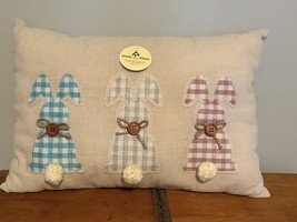 NWT National Tree Company 16”x10” Plaid Easter Bunny Decorated Burlap Pi... - $19.24