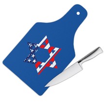 Star Of David American Flag : Gift Cutting Board USA Jerusalem Israel Patriotic  - £23.17 GBP