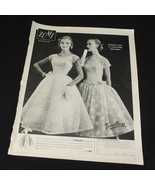 Teena Paige Dress Vintage Print Ad 1955 Cohama Nylura Nylon Decorated Fa... - €8,42 EUR