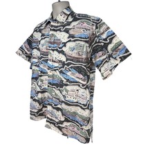 Reyn Spooner Newport Beach Reverse Print Hawaiian Button Up Shirt Large Pocket - £38.94 GBP