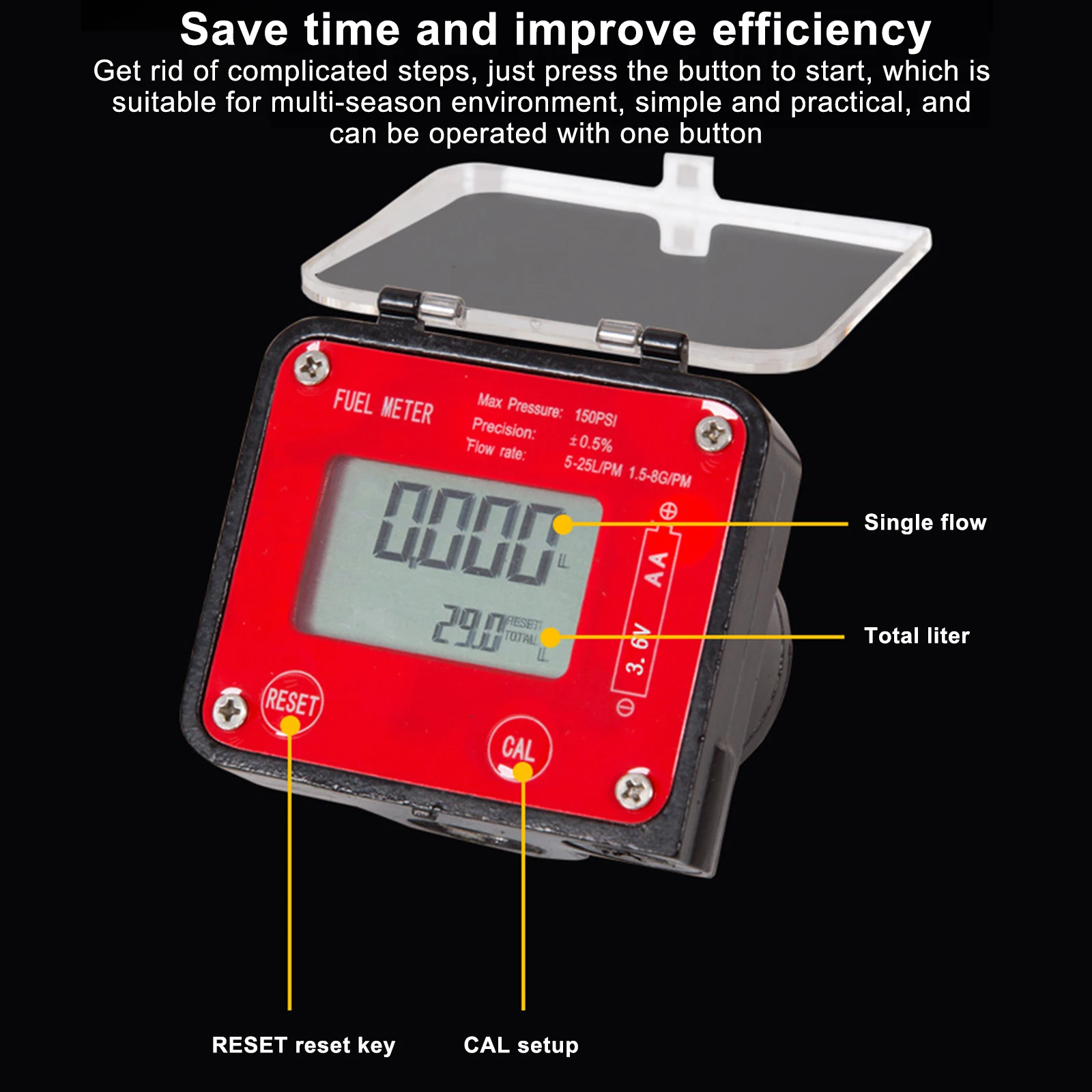 Flow Meter High Precision Gear Flowmeter DN15 DN20 Digital Fuel Gauge ...