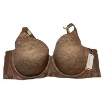 Ambrielle Bra Womens 50DDD Brown Nutmeg Lace Balconette Full Coverage Un... - $13.96
