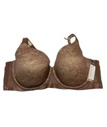 Ambrielle Bra Womens 50DDD Brown Nutmeg Lace Balconette Full Coverage Un... - $257.01 MXN