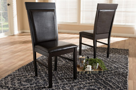 Agustus Dark Brown Faux Leather Upholstered Dining Chair (Set of 2) - $166.00
