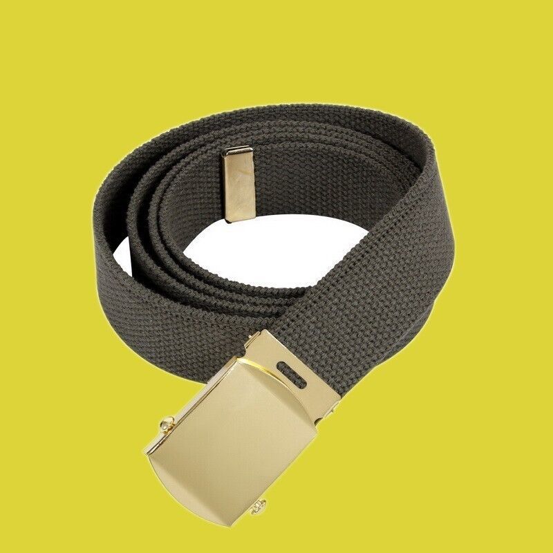 MILITARY TACTICAL UNIFORM OLIVE GREEN ADJUSTABLE COTTON WEB BELT WAIST 1... - $12.38