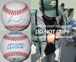 Jesus Luzardo Oakland Athletics A&#39;s signed autographed baseball COA exact proof - £62.27 GBP