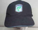 Bass fish patch baseball hat cap adjustable dark navy blue light blue trim - $8.90