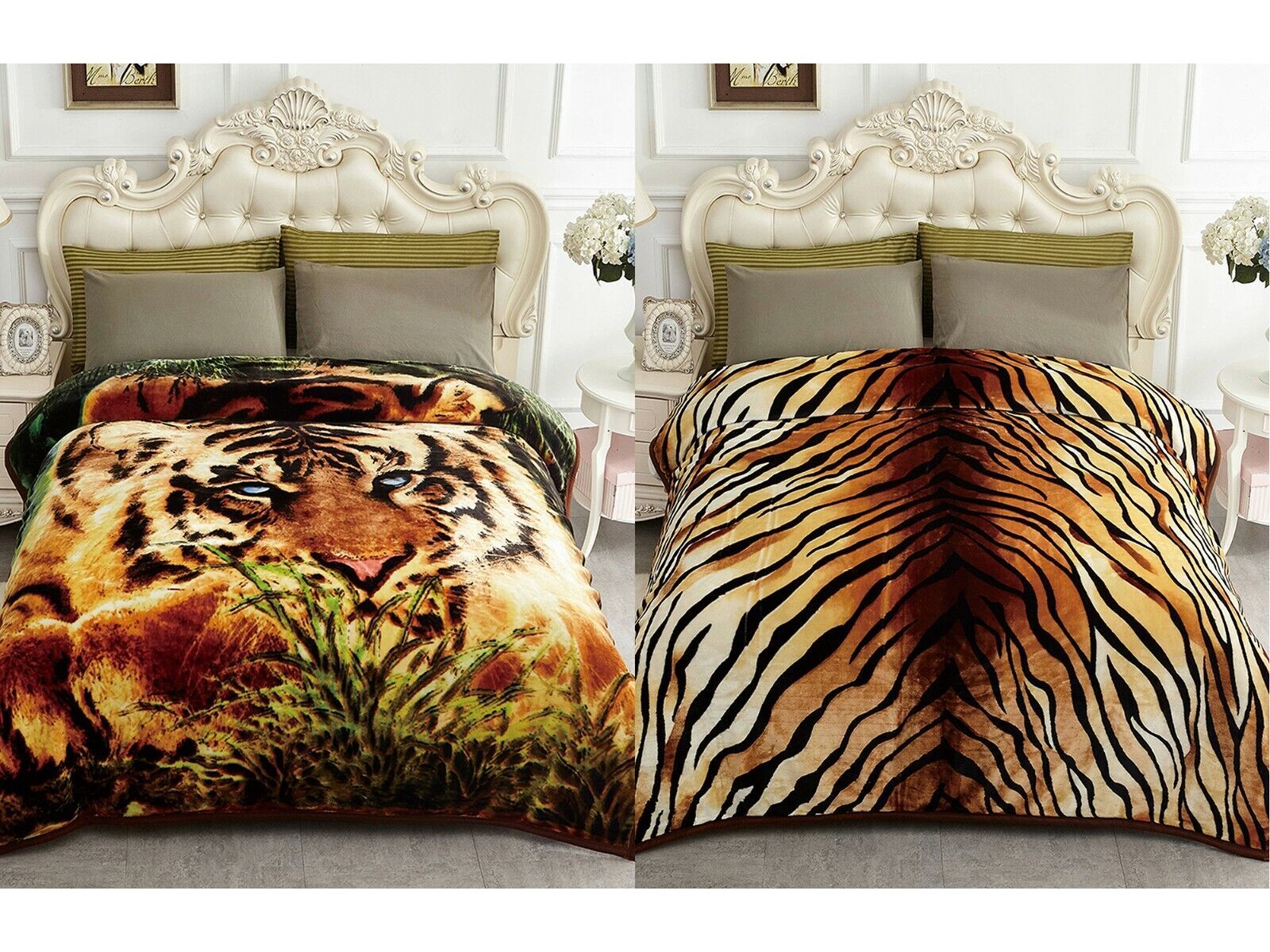 Primary image for Tiger Fleece Mink Thick Blanket 2 Ply Warm Bed Queen Blankets