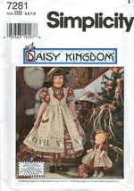 Simplicity 7281 GIRLS 5-8 Daisy Kingdom Dress 17 inch Doll Clothes Pattern UNCUT - £20.23 GBP