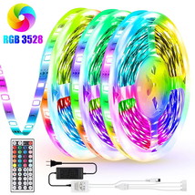 49ft 3528 RGB LED Strip Fairy Light Remote Control Garden Party Bedroom ... - £35.16 GBP