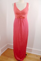 Boden 4 Coral Pink Orange Colorblock Sleeveless Jersey Maxi Dress - $24.70