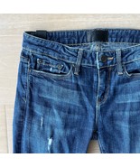 VINCE Skinny Deconstructed Jeans Dark Crimson sz 26 - £30.42 GBP
