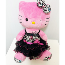 Hello Kitty Build A Bear Pink Winking 18&quot; Stuffed plush Sanrio Leopard Paws - £77.08 GBP