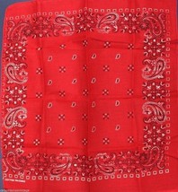 2 VTG 1959 Bandanas 20&quot; Selvedge 100% Fast Color Red Cotton RN13960 Unused - $20.74