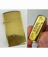 vintage Zippo lighter 1932-1990 commemorative slim gold tone solid brass... - $736.47 MXN