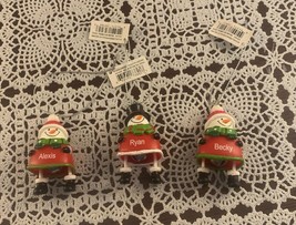 Ganz Snowman Personalized Christmas Ornament ALEXIS  BECKY Brand New  Gift Item - £9.04 GBP