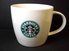 Starbucks bone china coffee mug white green siren logo 2008 12 oz - £9.87 GBP