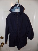Lands End  Blue Zipper Front Nylon Hooded Jacket Size 7/8 Kids EUC - £14.58 GBP