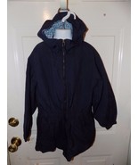Lands End  Blue Zipper Front Nylon Hooded Jacket Size 7/8 Kids EUC - £14.33 GBP