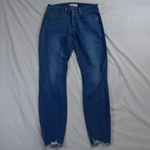 LOFT 25 / 0 Curvy Skinny Raw Hem Light Wash Stretch Denim Jeans - $13.99