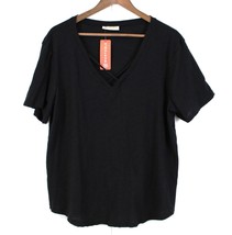 78 &amp; Sunny Plus Size 1X Pacific Coast Slub T-Shirt  Black Crisscross USA... - £15.40 GBP