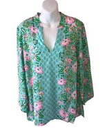 Lilly Pulitzer NWT Luna Bay Tunic Oh Diamond Girl Engine Size L MSRP $138 - $93.28