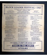 Vtg Ephemera WW2 Homefront 1943 Albany NY History Block Party Strand The... - $730.41 MXN