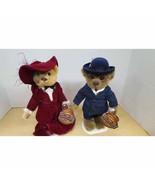 Fancy 11&quot; Brass Button Bears Gabrielle and Baxter Collectible Bears! - £22.13 GBP