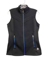 Spyder Women&#39;s Full Zip Vest Size Small Black Zippered Pockets Shimmer - $20.57