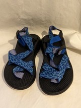 Chaco Z2 Aqua Blue Blend Aztec Black Sole Toe Loop Sandals Women’s Size ... - £42.86 GBP