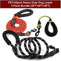 PETnSport Heavy Duty Training Dog Leash - 3 Pack Bundle (2FT + 4FT + 5FT) - £9.57 GBP