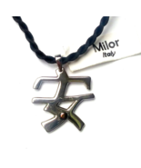 NEW! Milor Stainless Steel &amp; 18K Gold Peace Pendant Necklace - £23.36 GBP