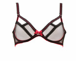  L&#39;AGENT BY AGENT PROVOCATEUR Womens Bra Lace Elegant Black/Red Size UK 32B - £39.60 GBP