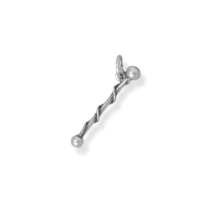 Sterling Silver 3D Twirling Baton Charm for Charm Bracelet or Necklace - £16.73 GBP