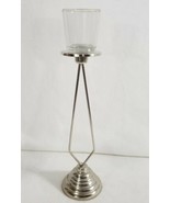 2 Glass candle holders contemporary decoration Sillver Candle Stand - €18,55 EUR