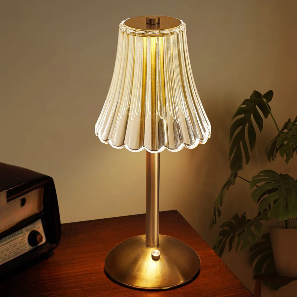 Acrylic Atmosphere Lamp Rechargeable Touch Control Cordless Desk Lamp 3 ... - $17.56